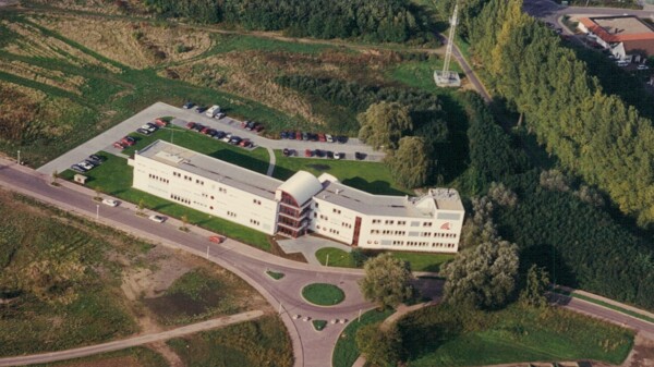 IMST Building 1992 drone perspective